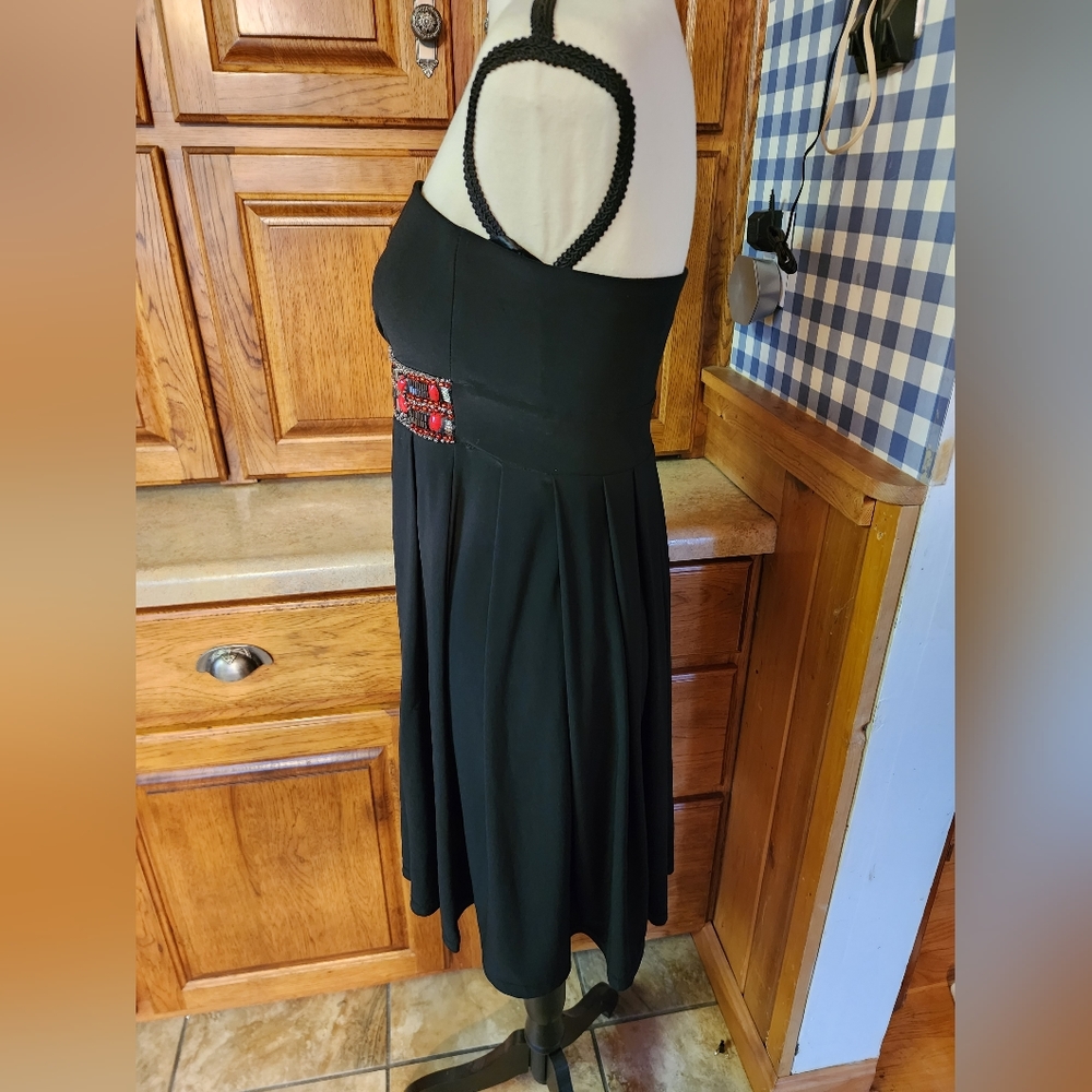 WHBM Black Beaded Strapless Mini Dress 0 - Picture 5 of 8